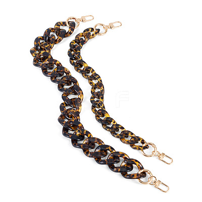 2Pcs 2 Styles Acrylic Leopard Print Curb Chain Purse Chains FIND-TA0009-67-1