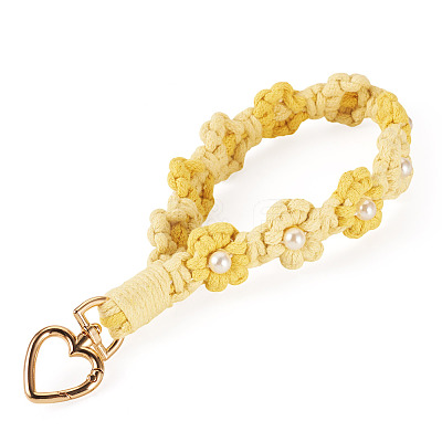 Cotton Braided Flower Pendant Decorations AJEW-TAC0030-032G-14-1