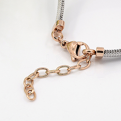 Ion Plating(IP) Fashionable 304 Stainless Steel Bracelets LS-BJEW-J038-47RG-1