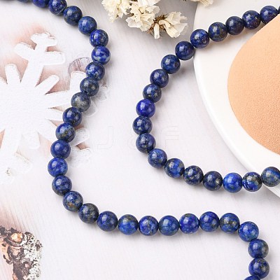 Natural Lapis Lazuli Beads Strands X-G-G099-8mm-7-1