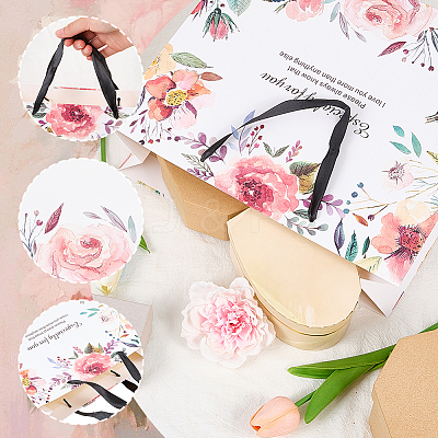 1Pc Flower Printed Paper Bags ABAG-SP0001-14A-1