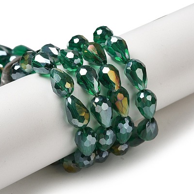 Electroplate Glass Beads Strands EGLA-D015-12x8mm-M-1