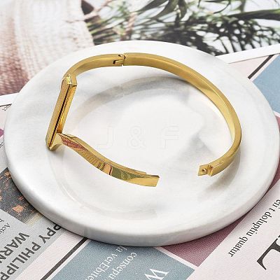 Ion Plating(IP) 304 Stainless Steel Hinged Bangles for Women BJEW-A011-20G-1