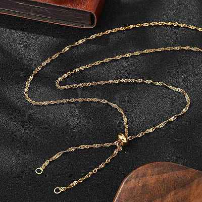 304 Stainless Steel Singapore Chain Necklace Making AJEW-JB01334-01-1