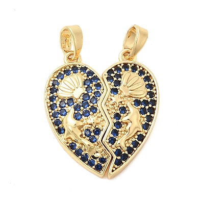 Valentine's Day Brass Micro Pave Cubic Zirconia Split Pendants KK-H251-01D-G-1