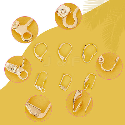 48Pcs 6 Styles Brass Leverback Earring Findings KK-AR0003-59G-1