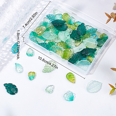 100Pcs 10 Style Transparent Glass Pendants GLAA-SC0001-65-1