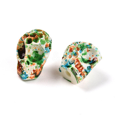 Spray Painted Resin Beads Strands RESI-N041-01C-1