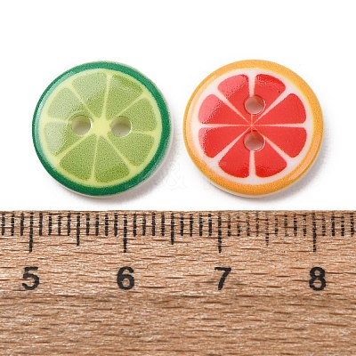 2-Hole Printed Opaque Resin Buttons RE-CBA4372-16-1