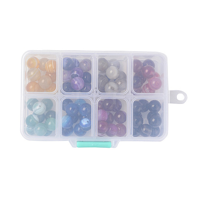 Natural Striped Agate/Banded Agate Beads G-JP0001-26A-1