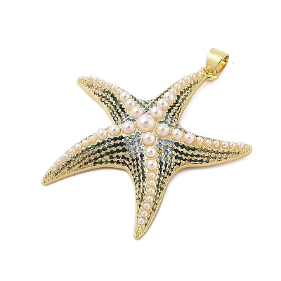 Rack Plating Brass Pave Cubic Zirconia Pendants KK-Z074-13G-1