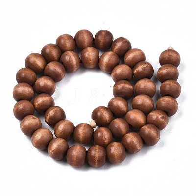 Painted Natural Wood Beads Strands WOOD-S053-54L-1