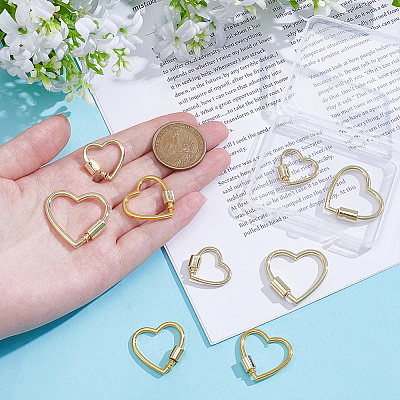9Pcs 3 Styles Zinc Alloy Screw Carabiner Lock Charms FIND-UN0010-20-1