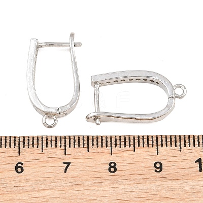 Brass Micro Pave Cubic Zirconia Hoop Earring Findings CU-CBAB5B4-09P-1