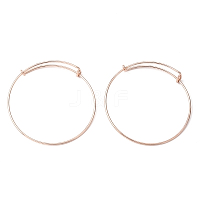 Adjustable Iron Expandable Bangle Making BJEW-R038-RG-1