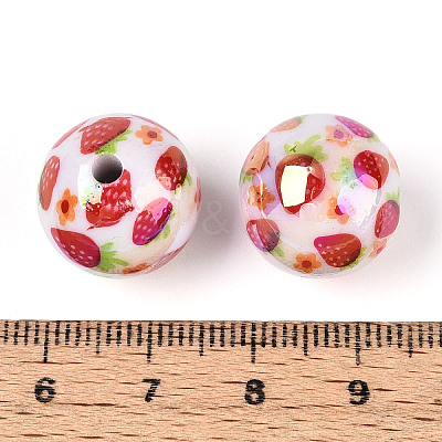 Printed Opaque Acrylic Beads MACR-T048-04E-1