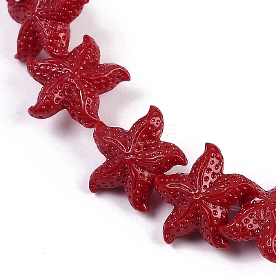 Synthetic Coral Dyed Carved Beads Strands CORA-K009-06B-04-1