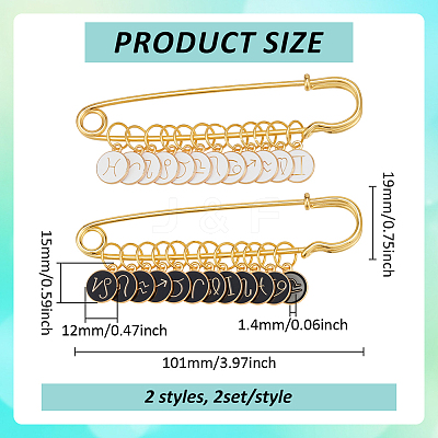 4Pcs 2 Styles Alloy Enamel Pendant Locking Stitch Markers HJEW-BC00079-1
