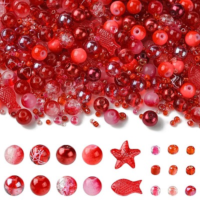 Mixed Styles Glass Beads GLAA-YW0003-73E-1