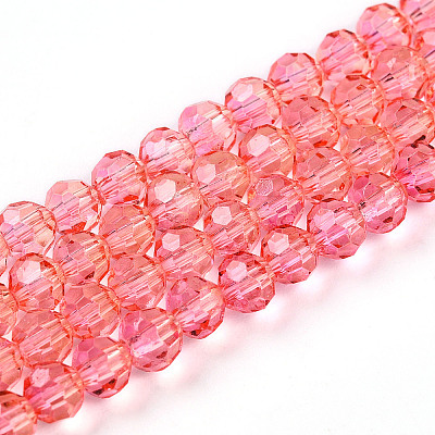 Baking Paint Transparent Glass Beads Strands DGLA-A035-T4mm-A01-1