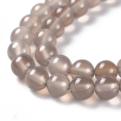 Natural Gray Agate Bead Strands X-G-R193-12-6mm-1