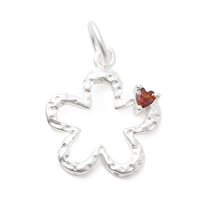 925 Sterling Silver Pave Orange Red Cubic Zirconia Pendants STER-A048-11MS-1