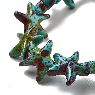 Synthetic Turquoise Dyed Beads Strands G-P507-04M-1
