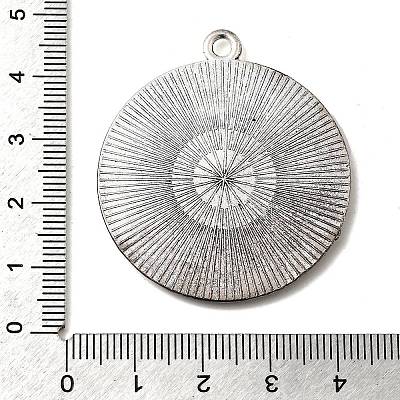 Flat Round Tibetan Style Pendant Cabochon Settings TIBE-C067-01AS-NR-1