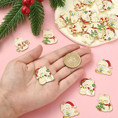 20Pcs 4 Styles Alloy Enamel Pendants ENAM-CJ0004-94-1