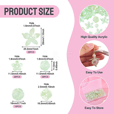 94Pcs 4 Styles Transparent Acrylic Beads TACR-TA0001-84-1