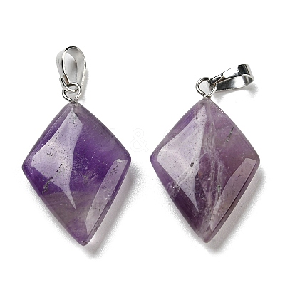 Natural Amethyst Pendants G-C066-03E-1