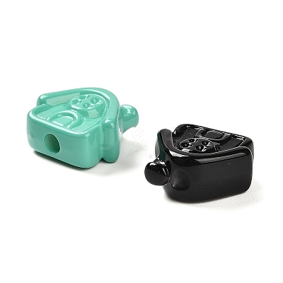 Opaque Spray Painted Acrylic Beads OACR-P020-04-1
