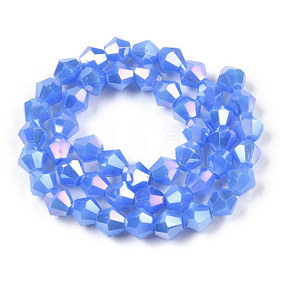 Imitation Jade Electroplate Glass Beads Strands EGLA-A039-J6mm-B04-1