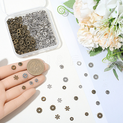 360Pcs 12 Style Alloy Spacer Beads FIND-PA0001-02-1