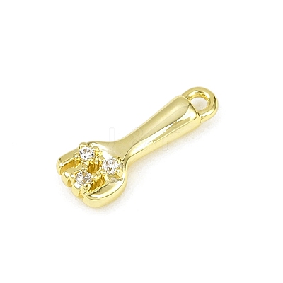 Brass Pave Clear Cubic Zirconia Pendants KK-L238-10G-1