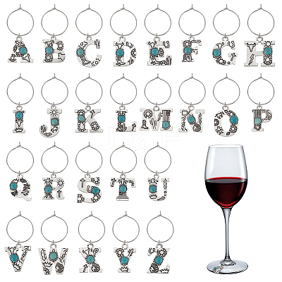 Brass Wine Glass Charms AJEW-GA00015-1