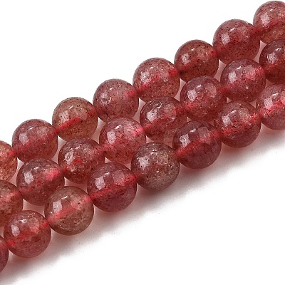 Natural Strawberry Quartz Beads Strands G-L621-B09-6mm-1