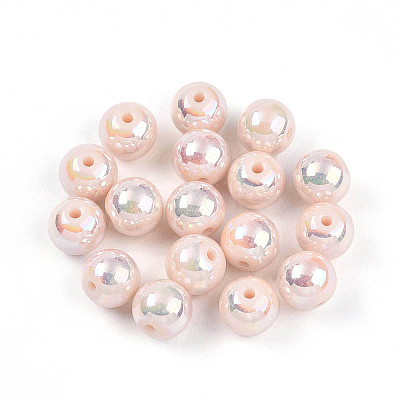 Electroplate Pearlized Glass Pearl Beads EGLA-T021-14B-10-1