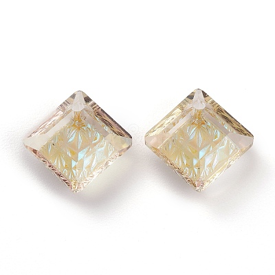 Embossed Glass Rhinestone Pendants GLAA-J101-03A-001PS-1