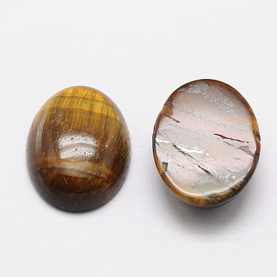 Oval Natural Tiger Eye Cabochons G-K020-40x30mm-04-1