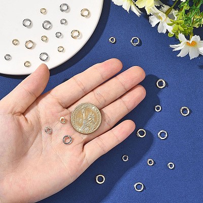 10Pcs Brass Locking Jump Rings KK-YW0003-96A-G-1