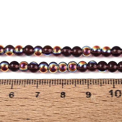 Electroplate Transparent Glass Beads Strands EGLA-Q132-4MM-A11-1