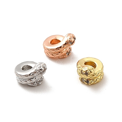 Rack Plating Brass Micro Pave Cubic Zirconia Beads KK-C010-20-1