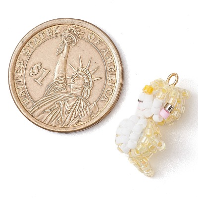 Seed Beads Beaded Charms PALLOY-MZ00318-01-1