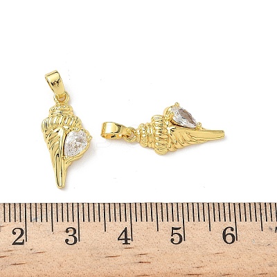 Brass Micro Pave Cubic Zirconia Pendants KK-I371-17G-1