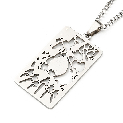 Non-Tarnish 304 Stainless Steel Pendant Necklaces NJEW-L118-02P-01-1