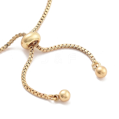 Brass Pave Clear Cubic Zirconia Teardrop Box Chain Slider Bracelets BJEW-B094-07G-1