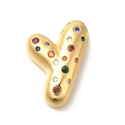 Brass Cubic Zirconia Pendants KK-M295-13G-Y-1