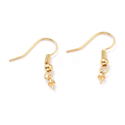 Real 18K Gold Plated Brass Earring Hooks KK-L151-03G-NR-1
