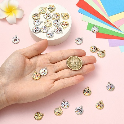 28Pcs 14 Colors Alloy Enamel Charms FIND-YW0011-46-1
